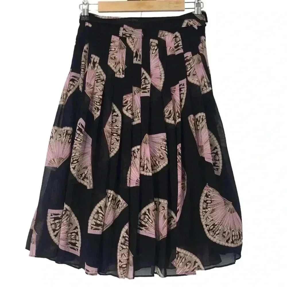 Ann Taylor Women’s Pleated Side Tie Skirt Size 8 – Fan Floral Print, Lined - Picture 4 of 11